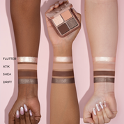 Luxe Glam Compact in shade 'Nude' arm swatches on different skin tones.