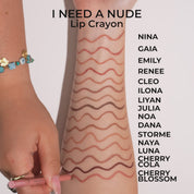 I Need a Nude Lip Crayon live swatches video.